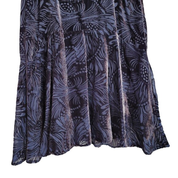 Free People Sz XS Dress Sheer Swirl Velvet Drop Waist Flared Burnout Whimsigoth - Picture 6 of 9